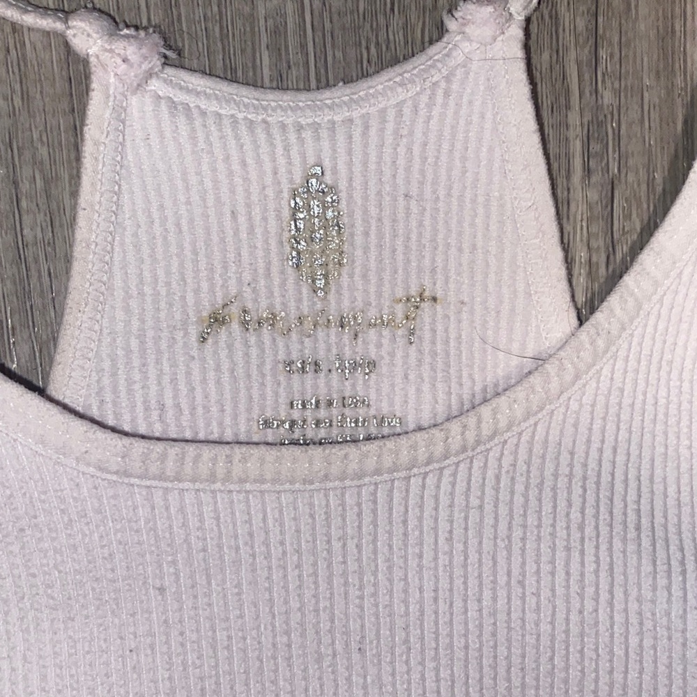 Free People Cream Ribbed Tank Top - Picture 2 of 3